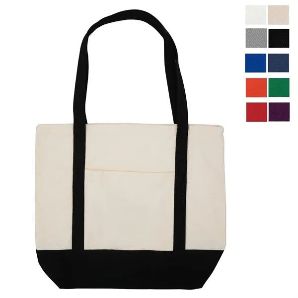 Cotton Canvas Boat Tote Bags Front Pocket