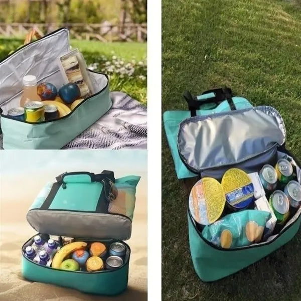 2 In 1 Beach Mesh Cooler Tote Bag