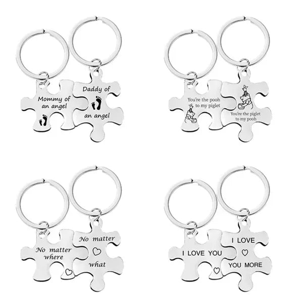Puzzle Piece Keychains Keyring