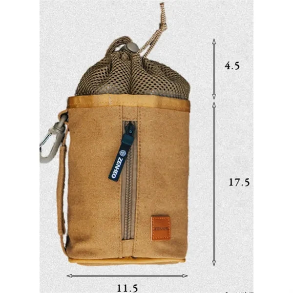 Canvas Portable Pocket Water Bottle Holder