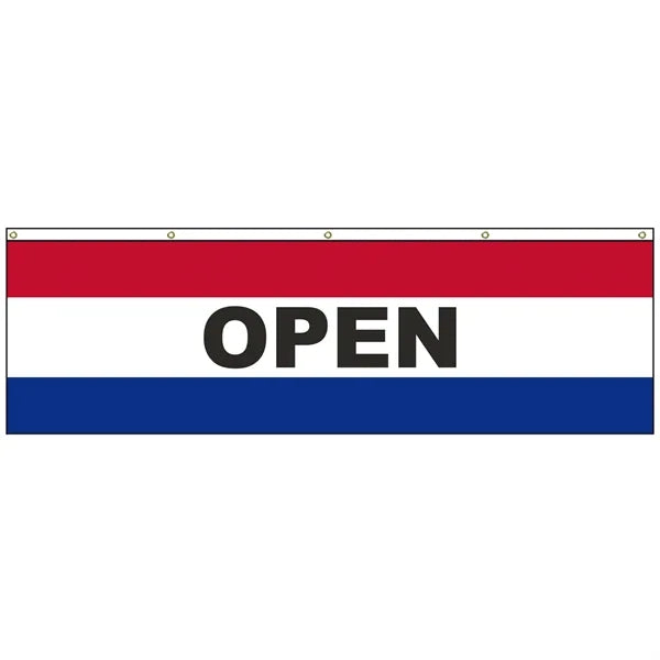 Open 3' x 10' Message Flag with Heading and Grommets
