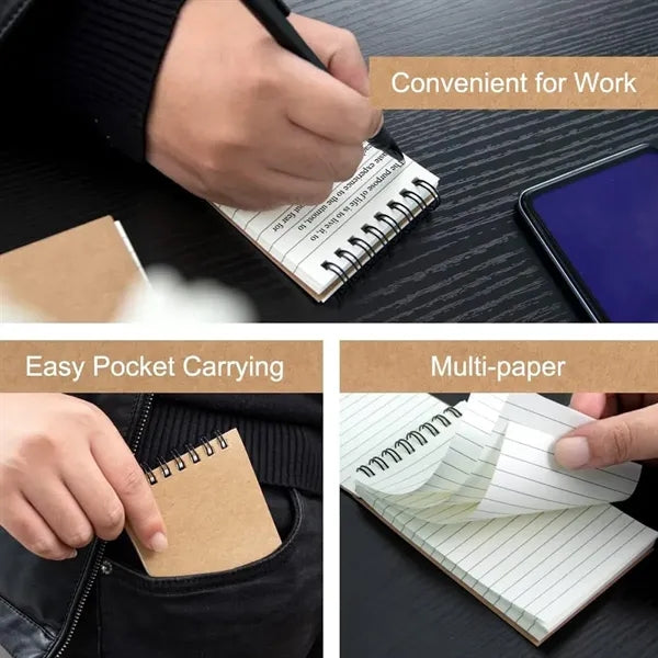 Recyclable Spiral Small Notebooks Pack