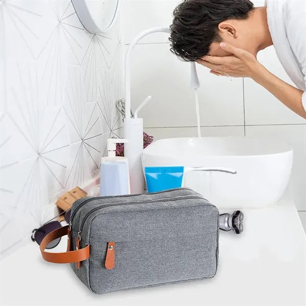 300D Oxford Waterproof Double Travel Toiletry Bag