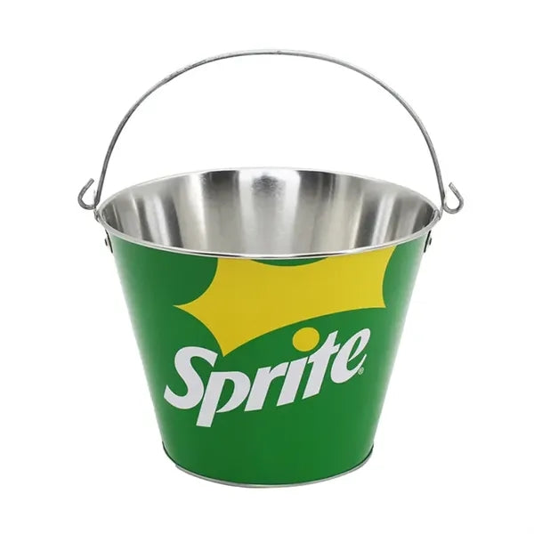 5 Quart Galvanized Steel Ice Bucket w/ Metal Handle