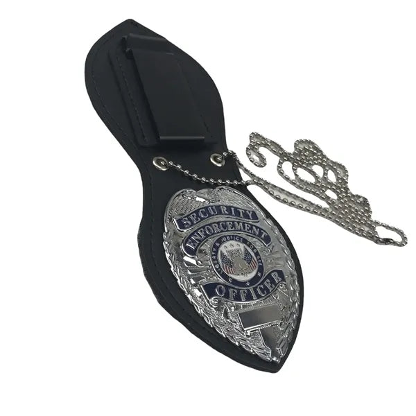 Oval Universal Badge Holders Belt Clip with Chain