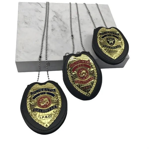 Oval Universal Badge Holders Belt Clip with Chain