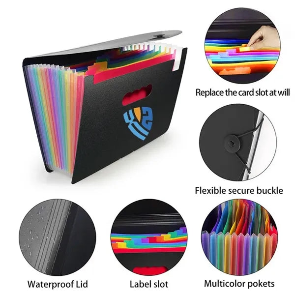 12 Pockets Accordion File Folders