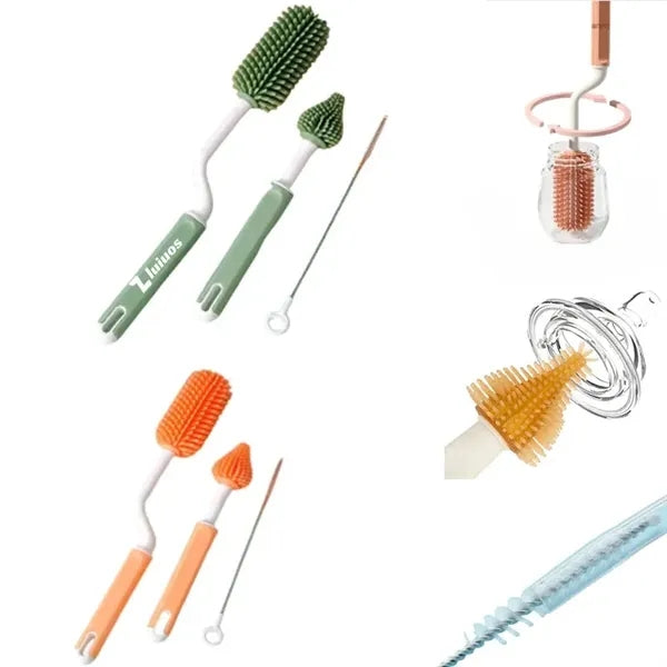 Silicone Baby Bottle Cleaning Brush Kit