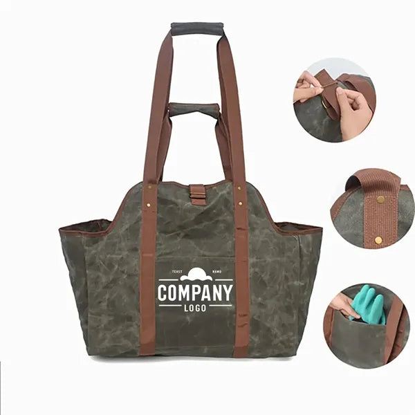 Firewood Carrier Waxed Canvas Tote Bag