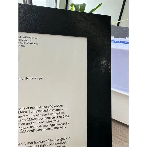 Leatherette Document Frame-8.5" W x 11" H