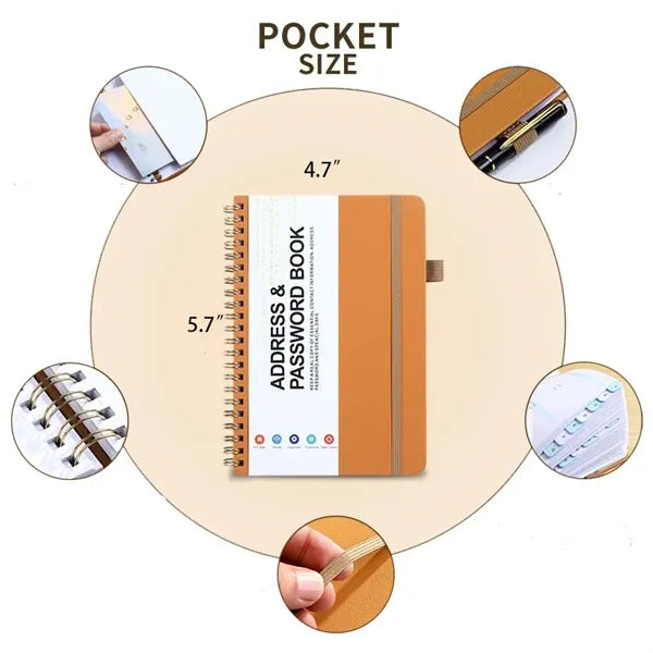 Address and Password Book with Laminated Alphabetical Tabs