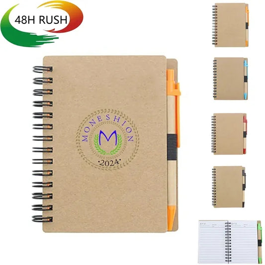 Kraft Paper Spiral Notepad & Pen Set