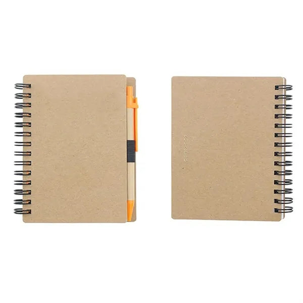Kraft Paper Spiral Notepad & Pen Set