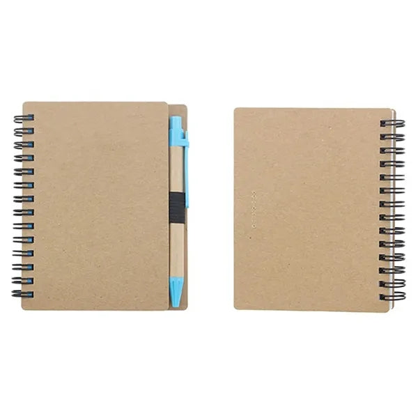 Kraft Paper Spiral Notepad & Pen Set