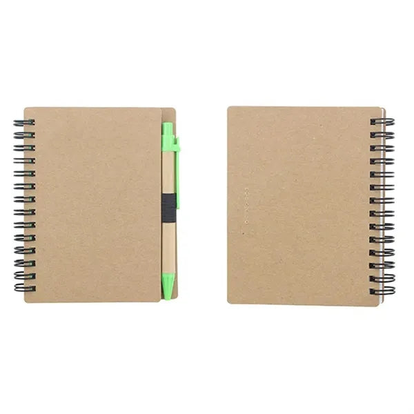 Kraft Paper Spiral Notepad & Pen Set