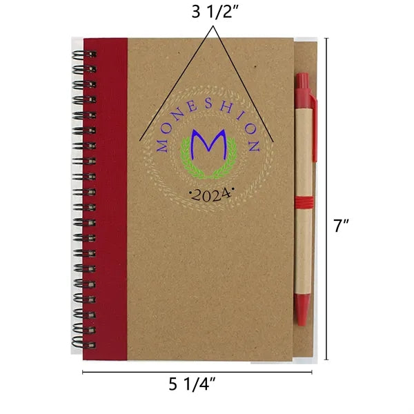 Colorful Kraft Paper Spiral Notepad & Pen Set