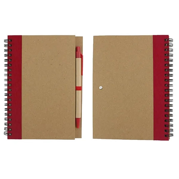 Colorful Kraft Paper Spiral Notepad & Pen Set