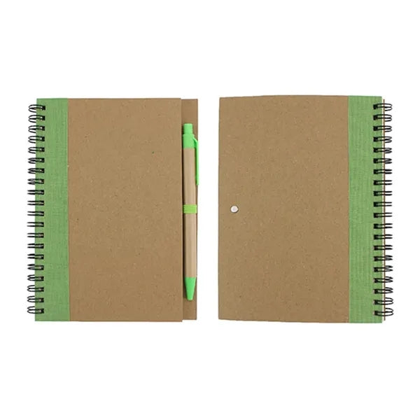 Colorful Kraft Paper Spiral Notepad & Pen Set