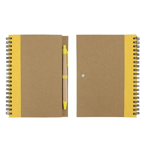 Colorful Kraft Paper Spiral Notepad & Pen Set