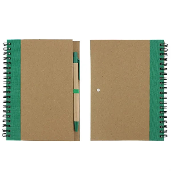 Colorful Kraft Paper Spiral Notepad & Pen Set