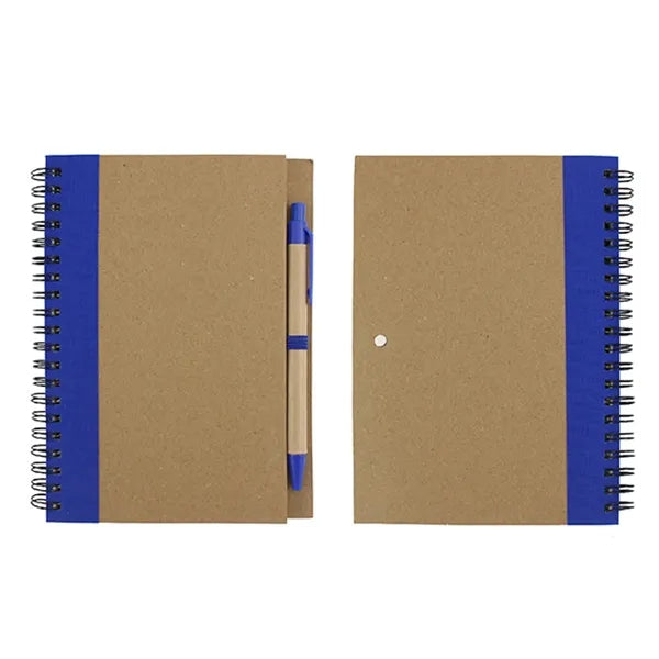 Colorful Kraft Paper Spiral Notepad & Pen Set