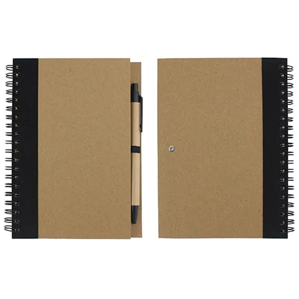 Colorful Kraft Paper Spiral Notepad & Pen Set