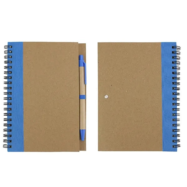 Colorful Kraft Paper Spiral Notepad & Pen Set