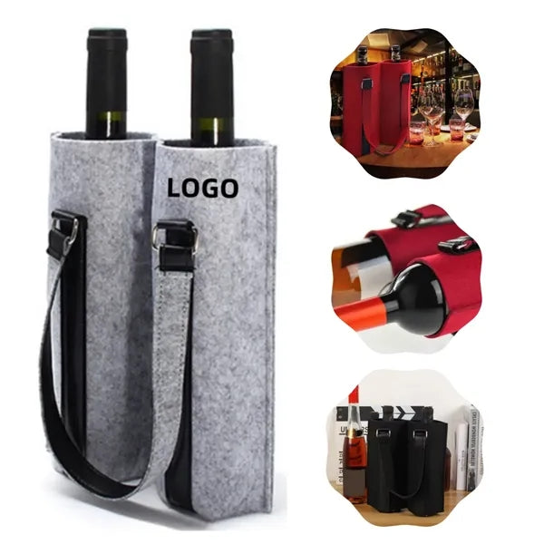Felt Wine Carrier Tote Gift Bag