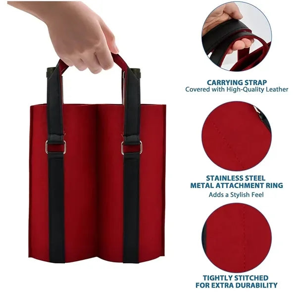 Felt Wine Carrier Tote Gift Bag