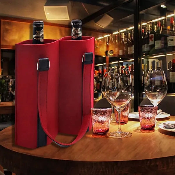 Felt Wine Carrier Tote Gift Bag