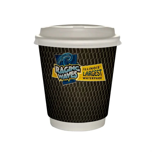 10 oz Full Color Wave Insulated Paper Cup With Lid