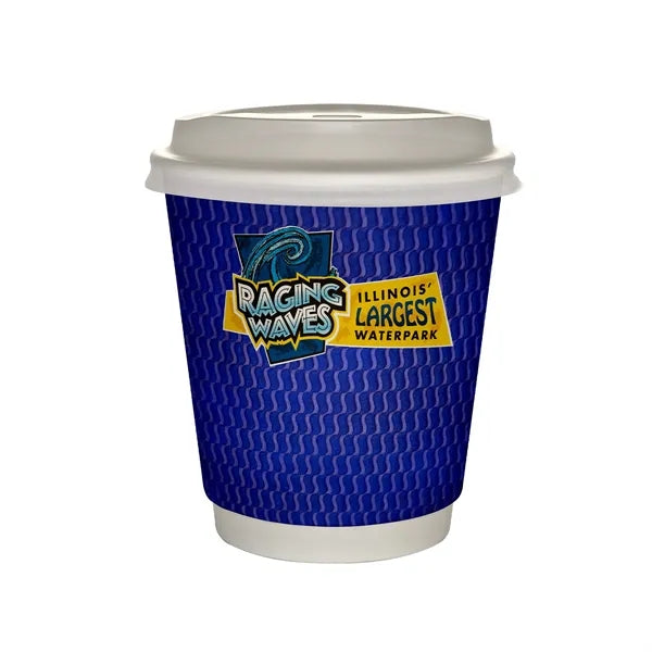 10 oz Full Color Wave Insulated Paper Cup With Lid