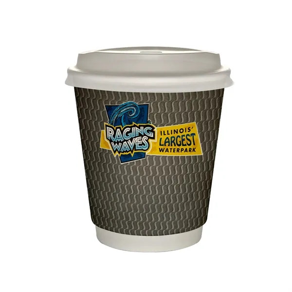 10 oz Full Color Wave Insulated Paper Cup With Lid