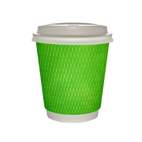 10 oz Full Color Wave Insulated Paper Cup With Lid