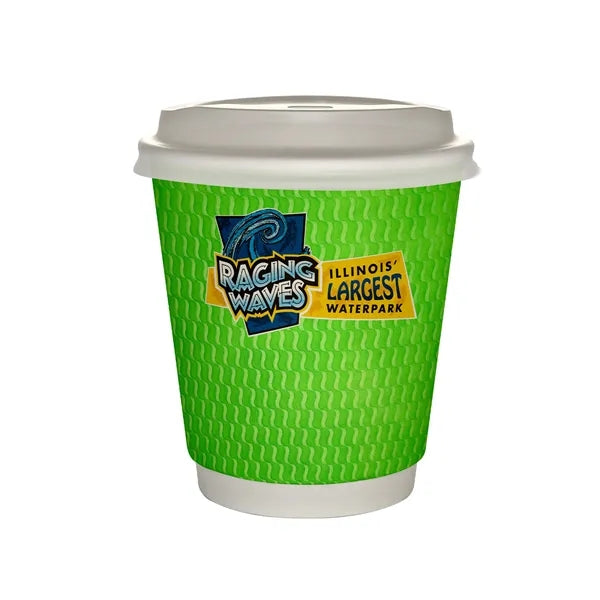 10 oz Full Color Wave Insulated Paper Cup With Lid