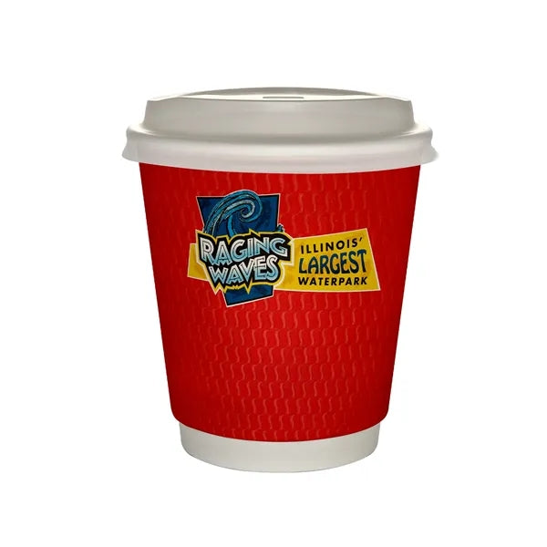 10 oz Full Color Wave Insulated Paper Cup With Lid