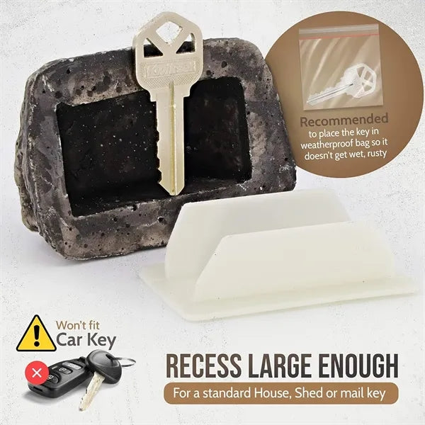 Spare Hidden Key Holder Rock for Outside Like Real Stone