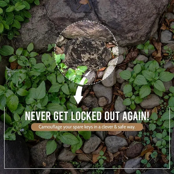 Spare Hidden Key Holder Rock for Outside Like Real Stone