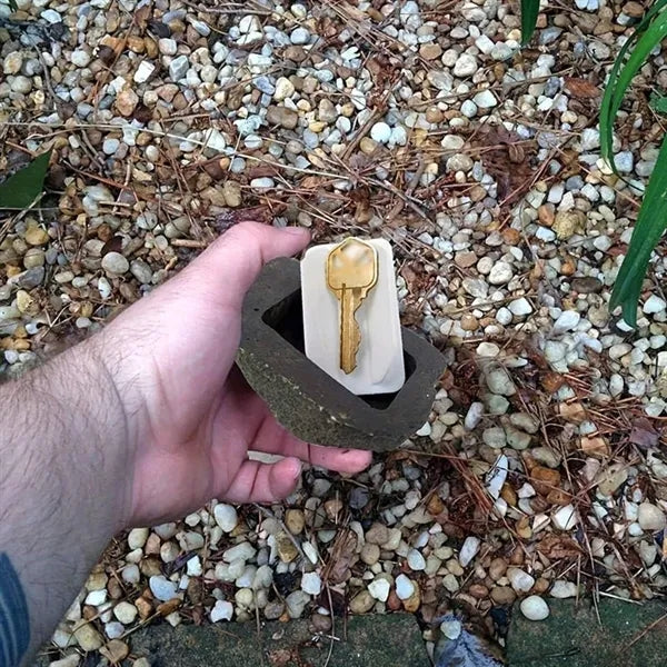 Spare Hidden Key Holder Rock for Outside Like Real Stone