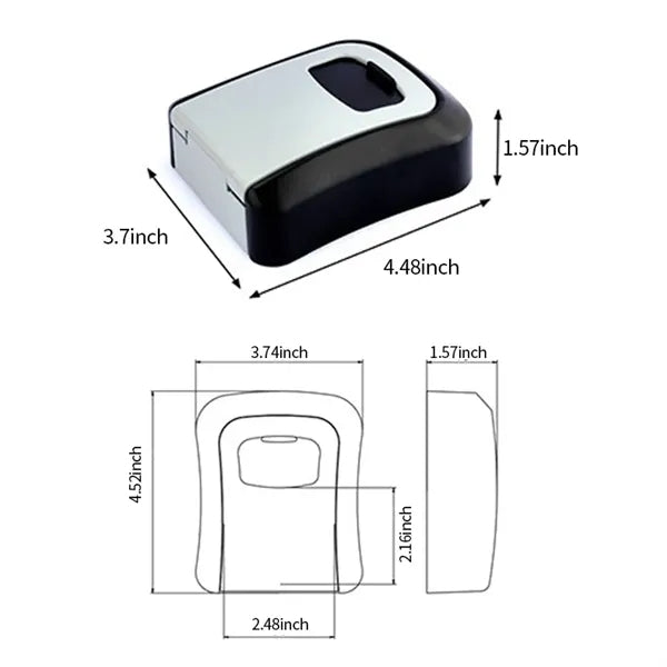 Portable Key Lock Box With Resettable Code