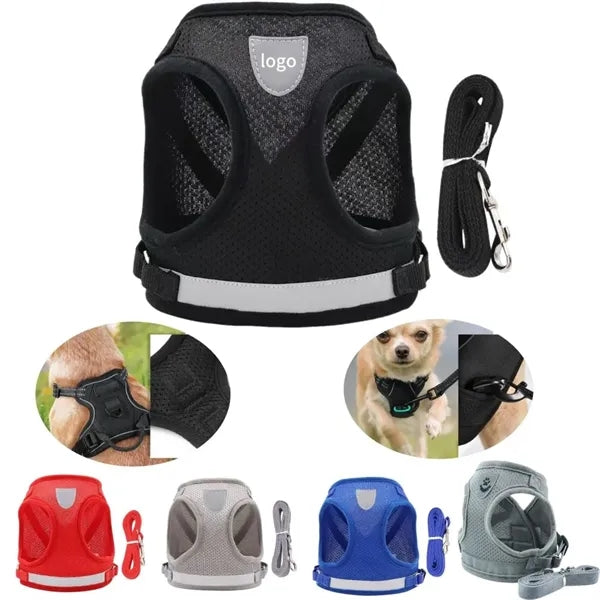 Pet Leash Reflective Vest Set