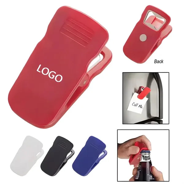 2 in1 Plastic Magnetic Clip with Metal Bottle Opener