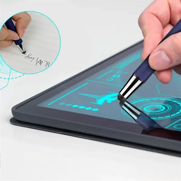 2 in 1 Stylus Work Pens Metal Retractable Ballpoint Ball