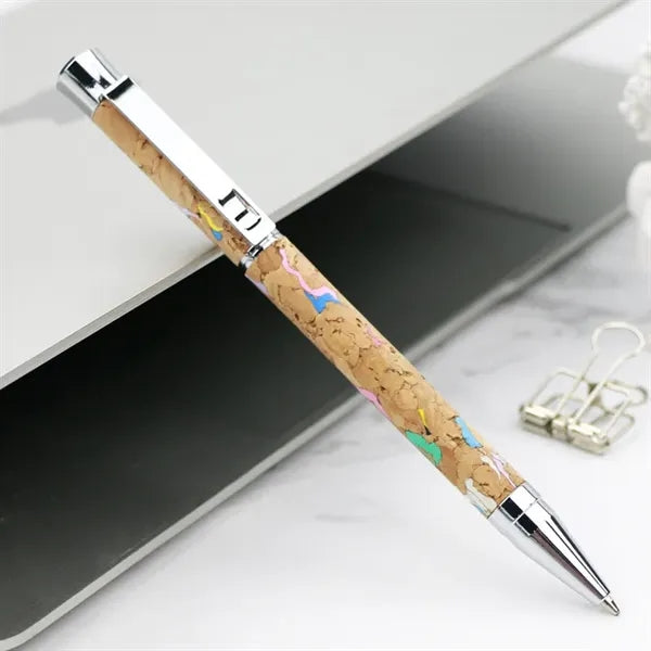 Creative Cork Twist Mechanism Ballpoint Pen Journaling