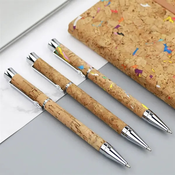 Creative Cork Twist Mechanism Ballpoint Pen Journaling