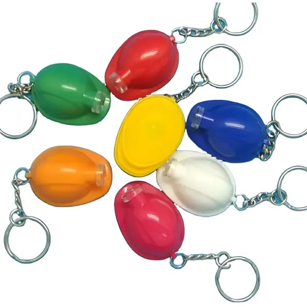 Mini Safety Helmet-Shaped Keychain with Flashlight (1.9")
