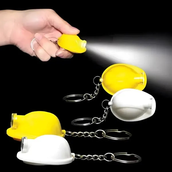 Mini Safety Helmet-Shaped Keychain with Flashlight (1.9")