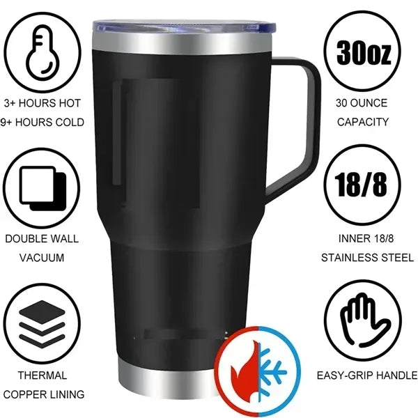 30oz Stainless Steel Coffee Tumbler with Handle
