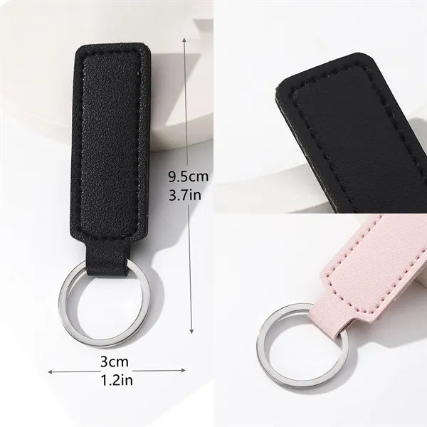 PU Keychain Vegan Leather Leatherette Keyring