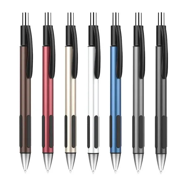 Ballpoint Pen Rubber Grip Metal Retractable With Stylus Tip